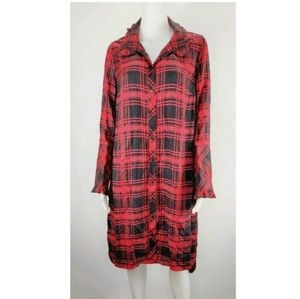 Soft Surrounding Bennington Hi Lo Shirt Dress Red